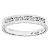 0.33ct Channel Set Round Diamond Half Eternity Ring in UK Hallmarked 9ct White Gold